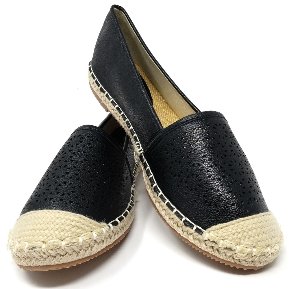 Women's Flat Slip On Espadrilles, E-2818, Black
